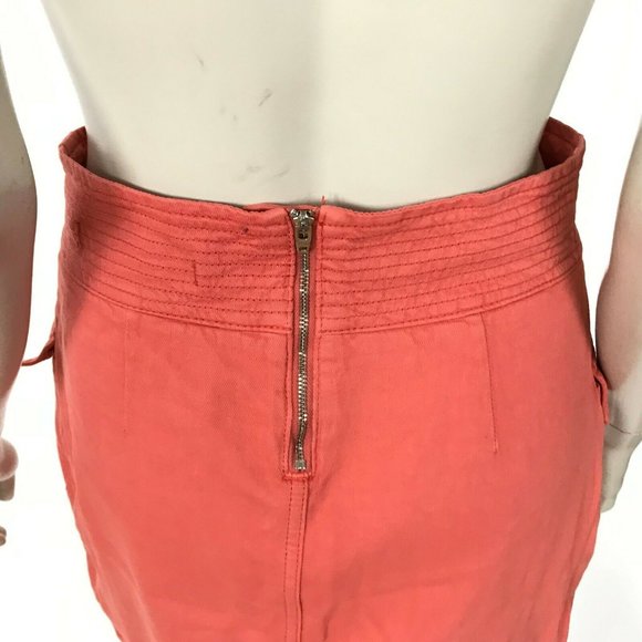 Anthropologie Utility‎ Mini Skirt Cotton Linen Flap - Picture 6 of 8